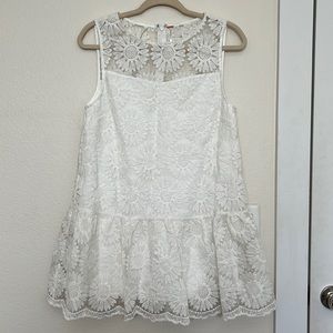 Free People white dress with crochet detail. Size S/P.